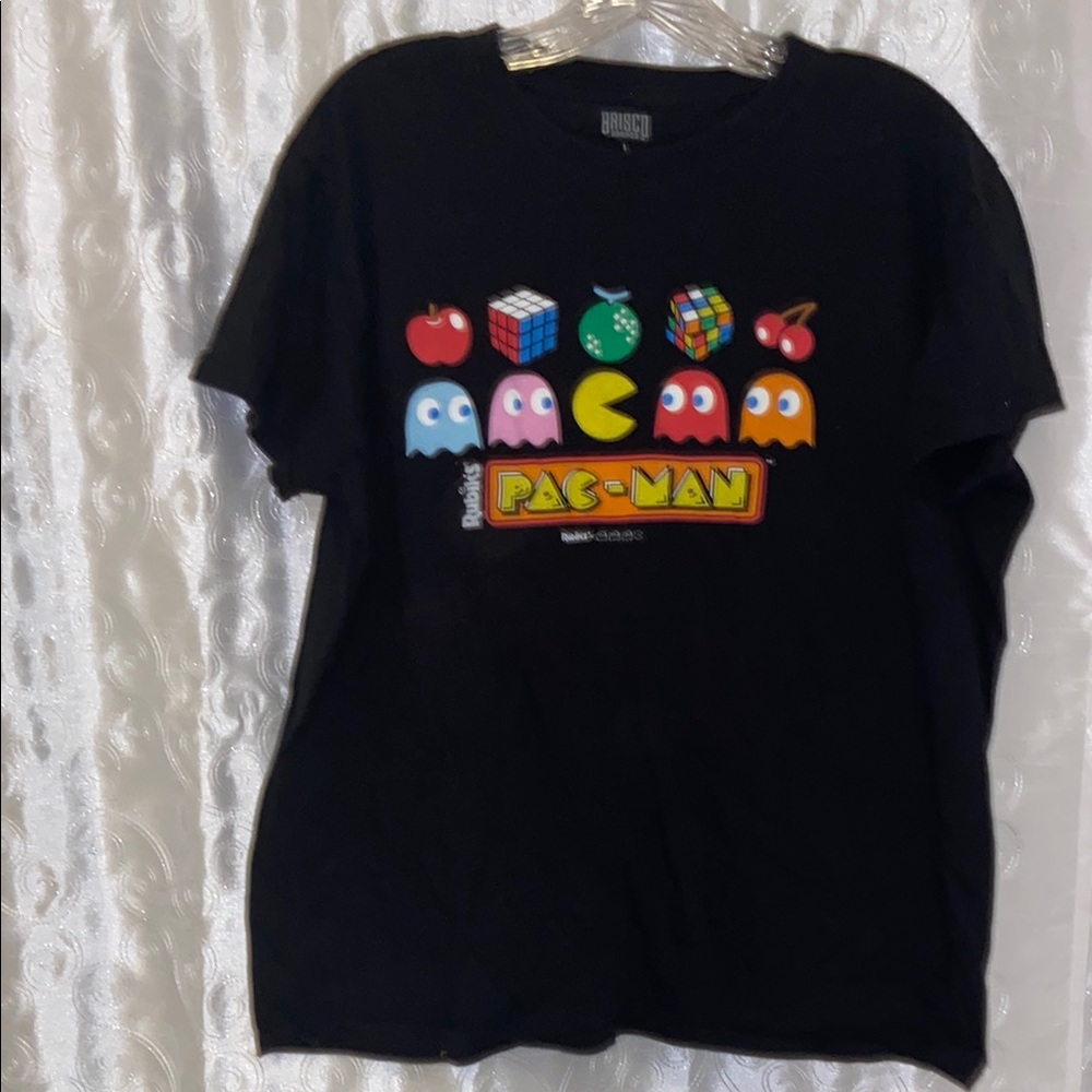 Black Pac-Man Short Sleeve Tee Women’s Size Large 🔥 B1